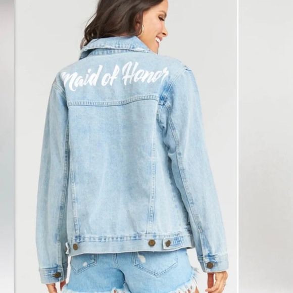 New Show Me Your MuMu Dover Jean Jacket Wedding Maid of Honor Boho Western - Picture 5 of 11